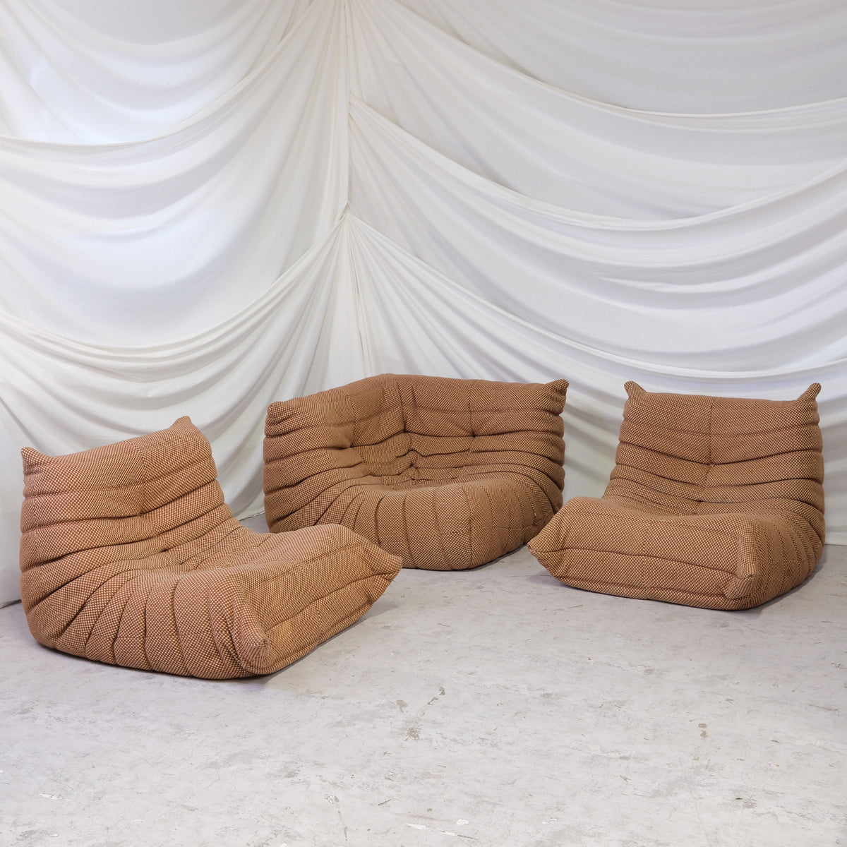 Ligne Roset Togo in Brown Wool Fabric - 3 pieces available