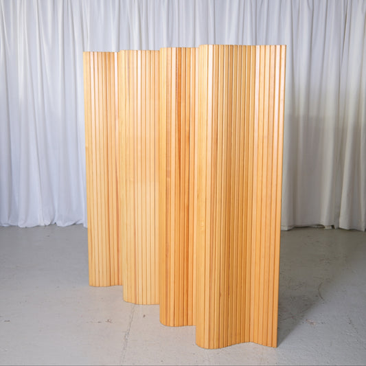 Alvar Aalto Artek Screen 100 room divider with flexible slat construction and warm patina