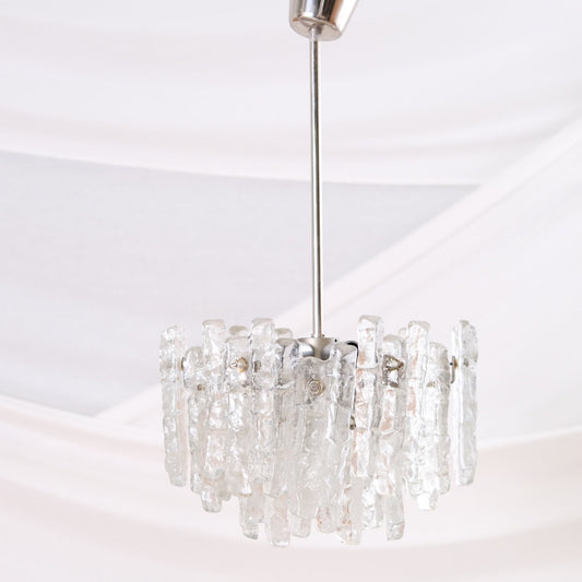 JT Kalmar Ice Block chandelier, 1960s/70s