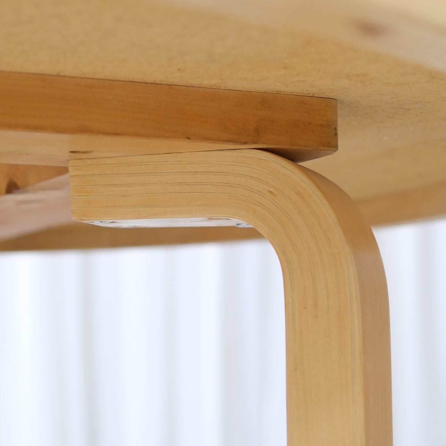 Artek Table 91 with Blue Linoleum Top by Alvar Aalto