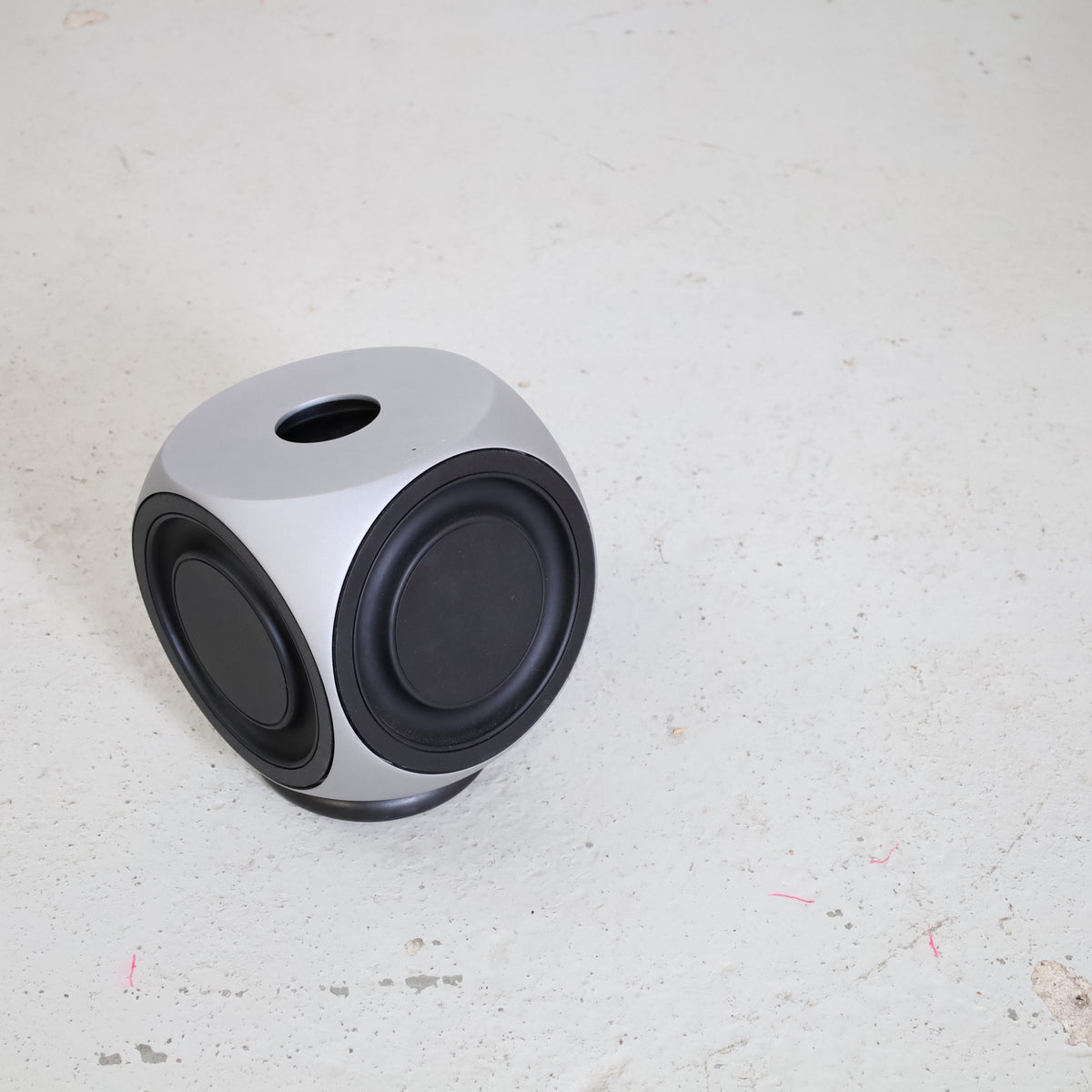 Top and side detail of the Bang & Olufsen BeoLab 2 subwoofer
