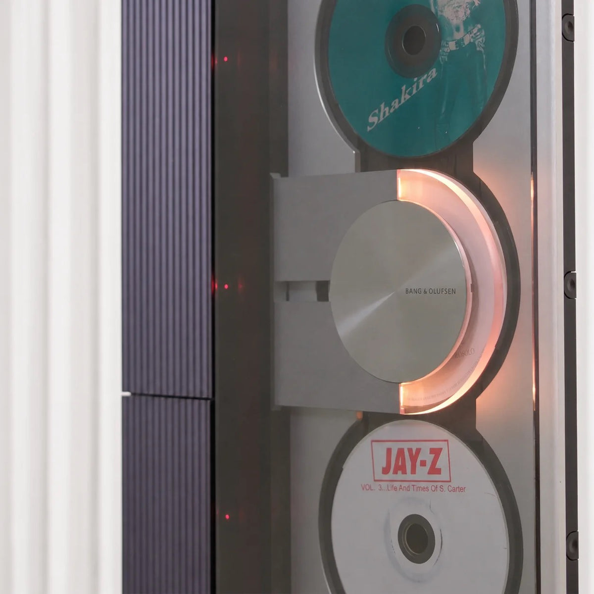 BeoSound 9000 CD mechanism illuminated during playback