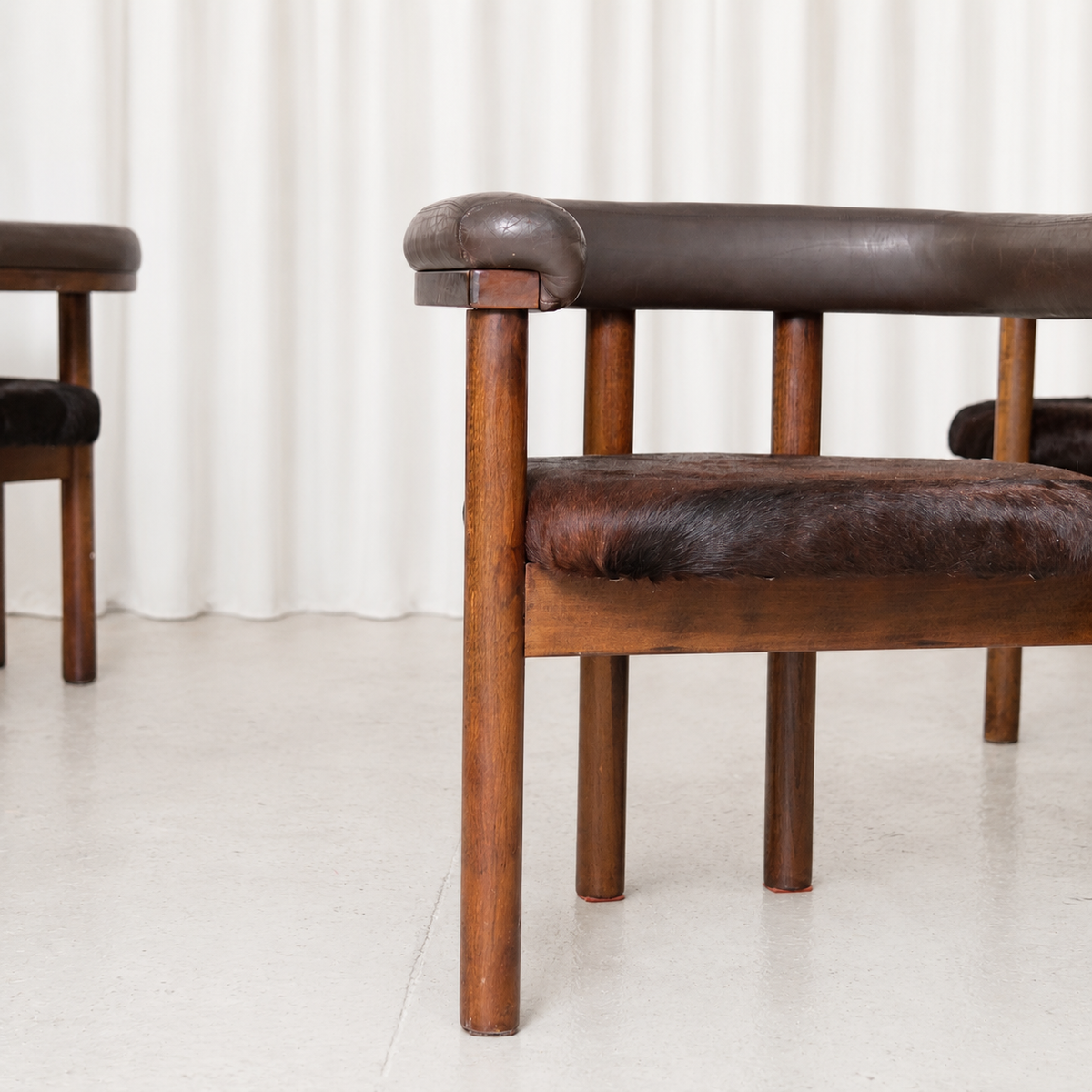 Esko Pajamies Polar Dining Chairs with Cowhide Seats for Lepo Finn