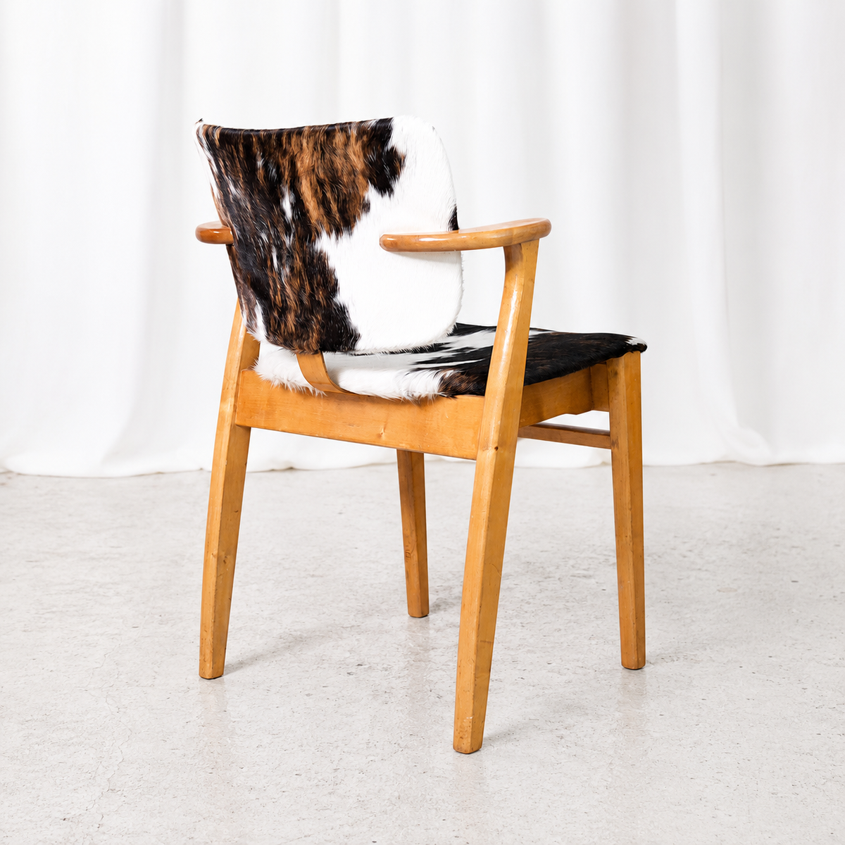 Ilmari Tapiovaara Domus Chairs with Cowhide Upholstery